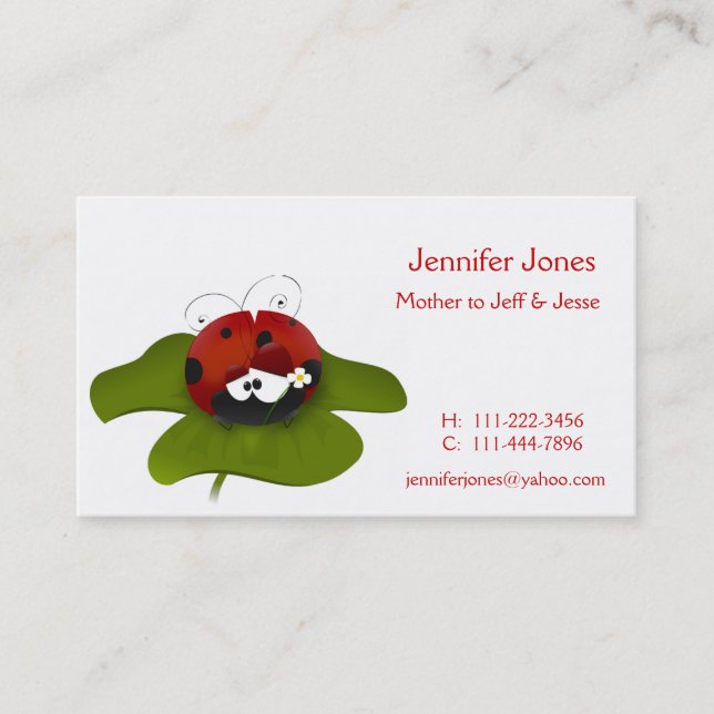Lady Bug Calling Card (Front)