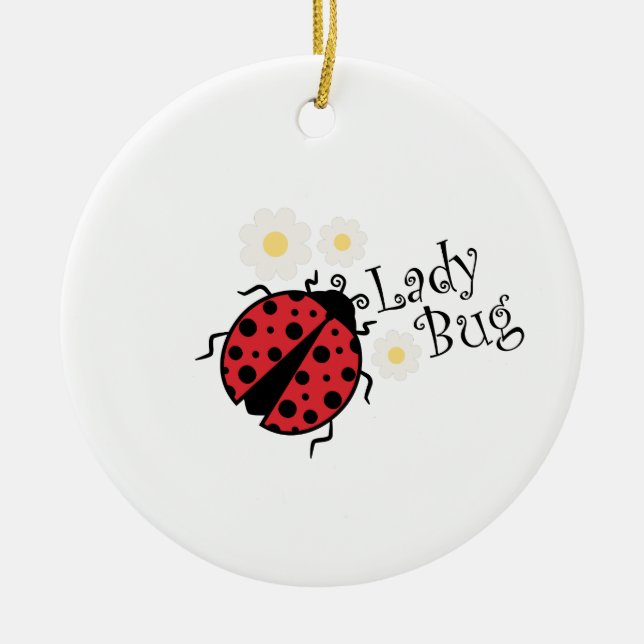 Lady Bug Ceramic Ornament (Front)