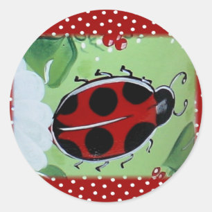Lady Bug Classic Round Sticker