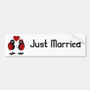 Lady Bug Couple Just Married Bumper Sticker