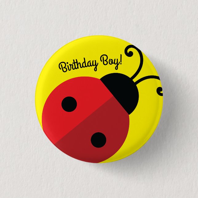 Lady Bug Cute 1st Birthday Party 3 Cm Round Badge (Front)
