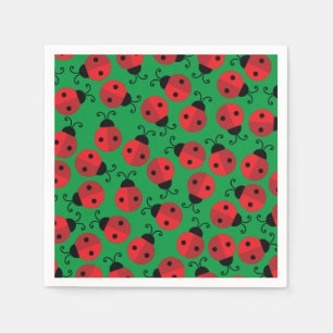 Lady Bug Cute 1st Birthday Party Napkin