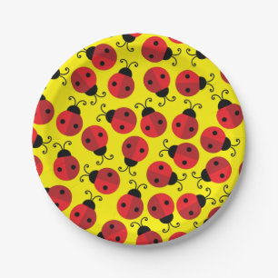 Lady Bug Cute 1st Birthday Party Paper Plate