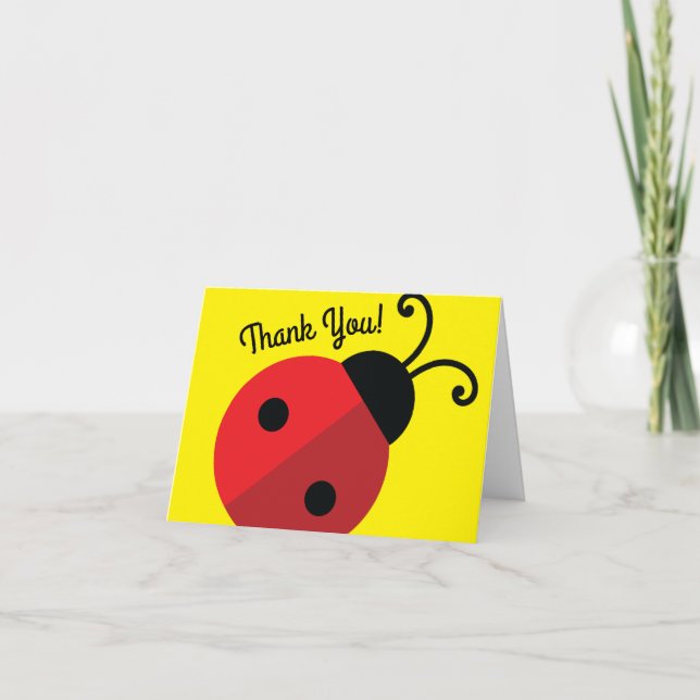 Lady Bug Cute Kids Birthday Party Card (Front)