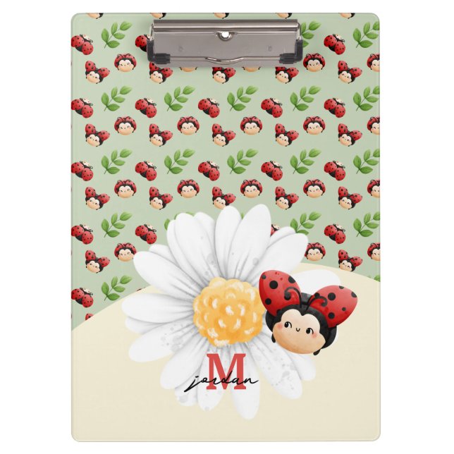 Lady Bug Cute Pattern Kids Custom Clipboard (Front)