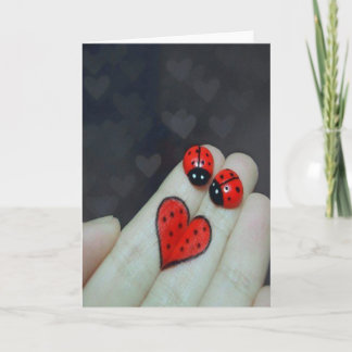 Lady Bug Heart Valentines Card
