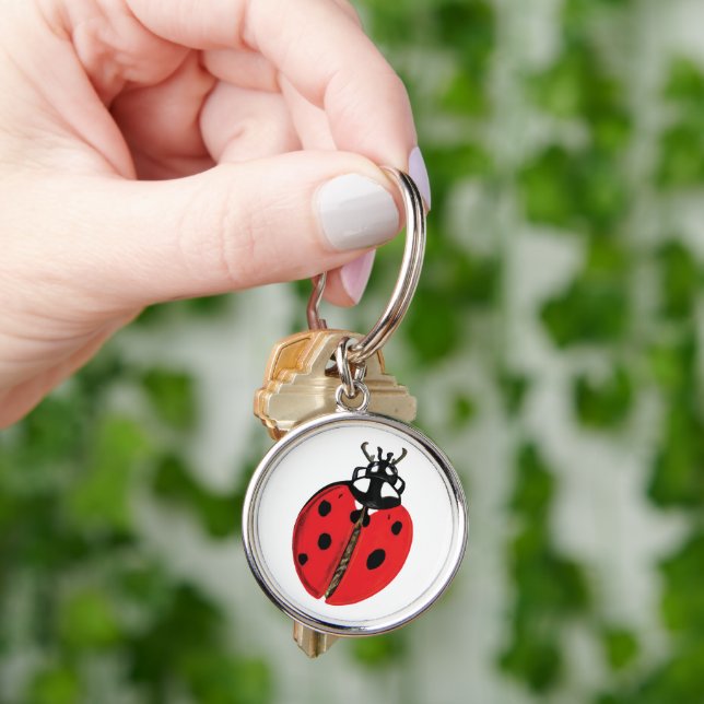 Lady Bug Illustration Key Ring (Hand)