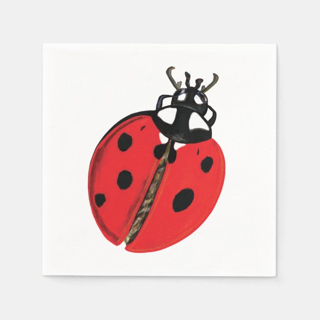 Lady Bug Illustration Napkin (Front)