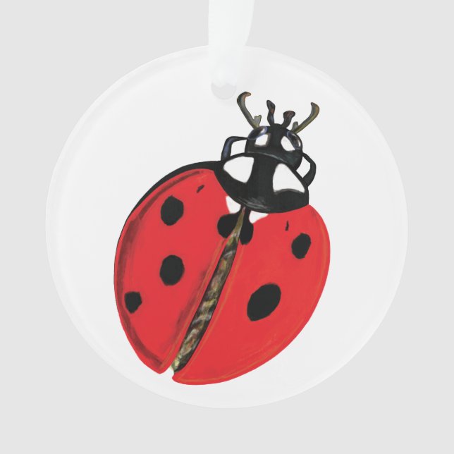 Lady Bug Illustration Ornament (Front)