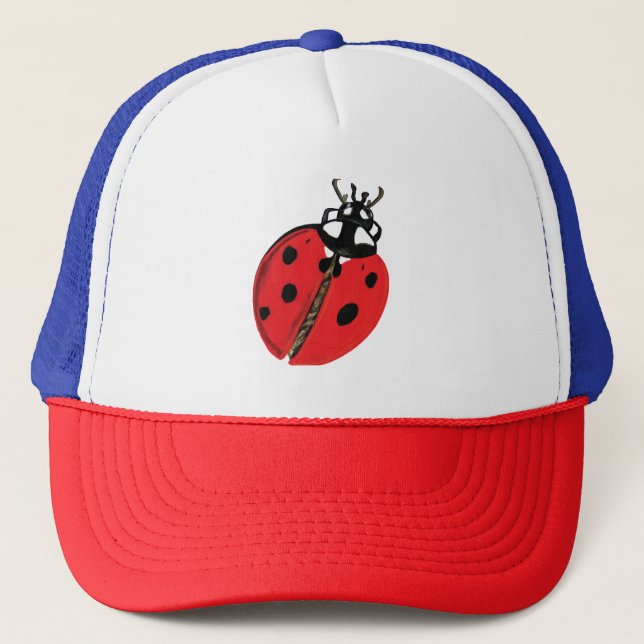 Lady Bug Illustration Trucker Hat (Front)