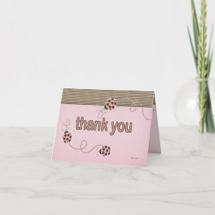 Lady Bug in Pink Thank You Card