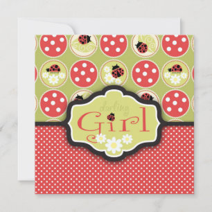 Lady Bug Invitation Square