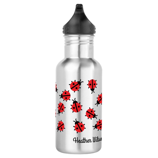 Lady Bug Kids Water Bottle with Name (Right)