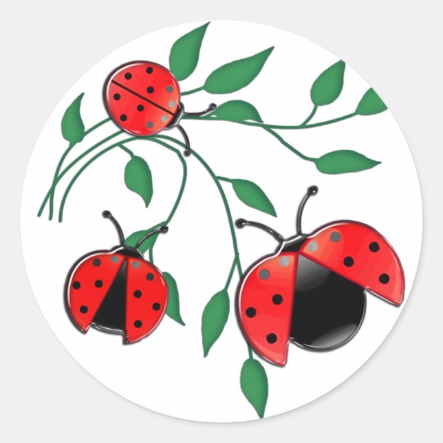 Lady Bug, Lady Bugs Classic Round Sticker (Front)