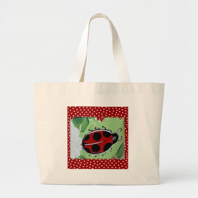 Lady Bug Large Tote Bag (Front)