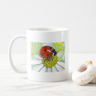 Lady Bug on A Daisy Coffee Mug