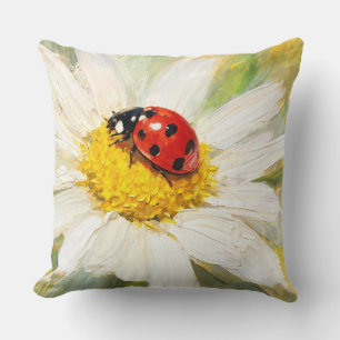 "Lady Bug on Daisy" Cushion