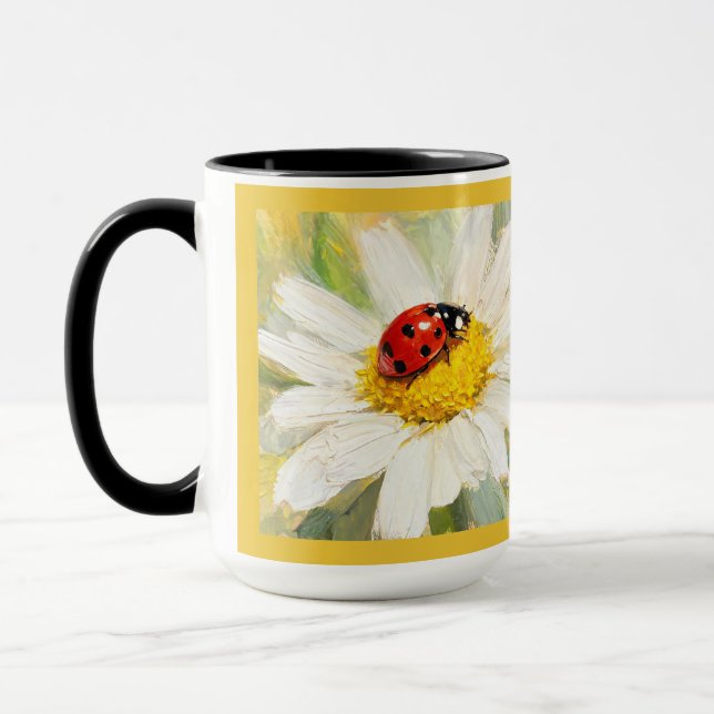 "Lady Bug on Daisy" Mug (Left)