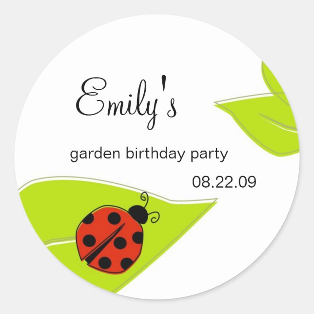 Lady Bug Party Label (Front)