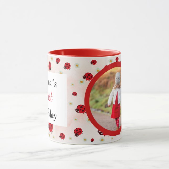 lady bug party photo mug (Center)
