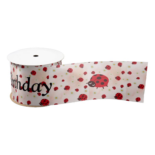 lady bug party satin ribbon (Spool)