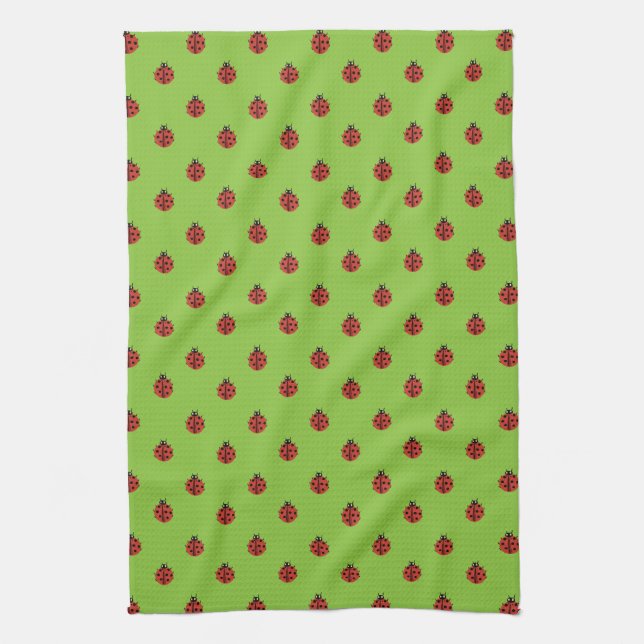 Lady bug patterns tea towel (Vertical)