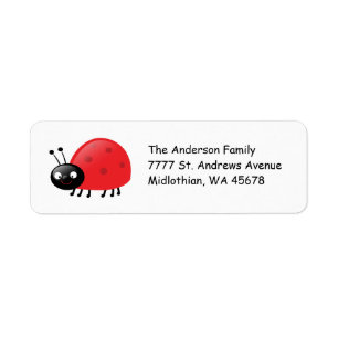 Lady Bug Return Address Label