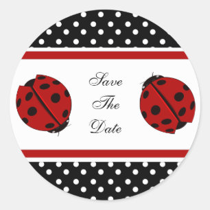 Lady Bug Save The Date Stickers