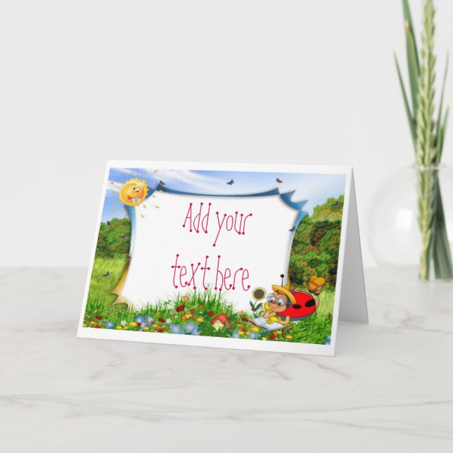 Lady Bug Summertime Birthday Party Invitations (Front)