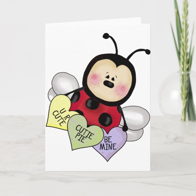 Lady bug Valentine Holiday Card (Front)