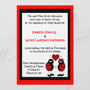 Lady Bug Wedding Invitation