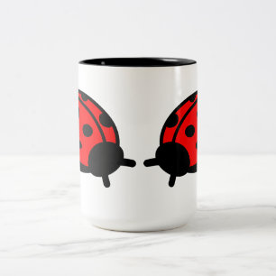 Lady Bug White & Black Mug