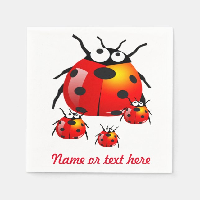 lady bug with baby ladybugs napkin (Front)