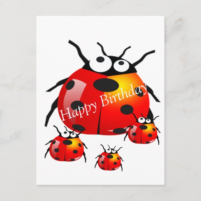 lady bug with baby ladybugs postcard (Front)