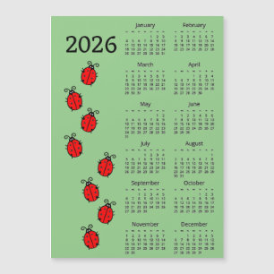Lady Bugs 2026 Calendar Magnetic Card