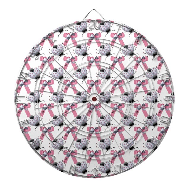 Lady Bugs and Bows Dartboard (Front)