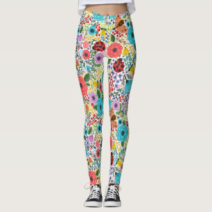 Lady Bugs and Flowers Leggings