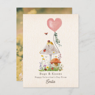 Lady Bugs & Kisses Classroom Valentine Photo Postcard