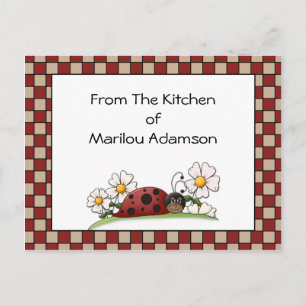 Lady Bugs Recipe Cards