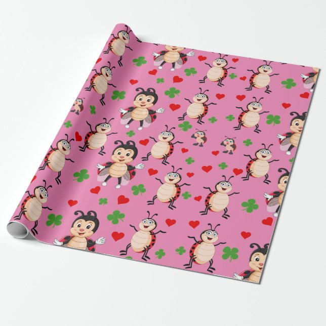 Lady Bugs  Wrapping Paper (Unrolled)