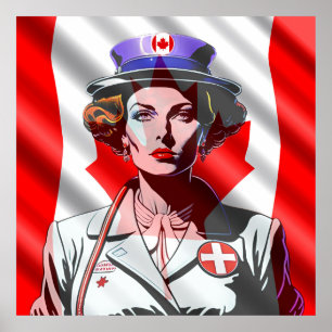 Lady Canada Flag Poster