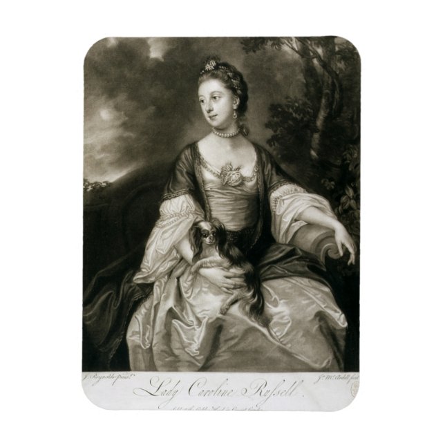 Lady Caroline Russell, engraved by James McArdell Magnet (Vertical)