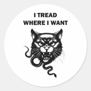 Lady Cat 2024 I Tread Where I Want Kamala Harris C Classic Round Sticker