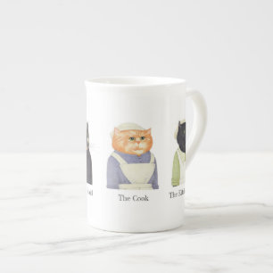 LADY CATS Bone China Mug + Text