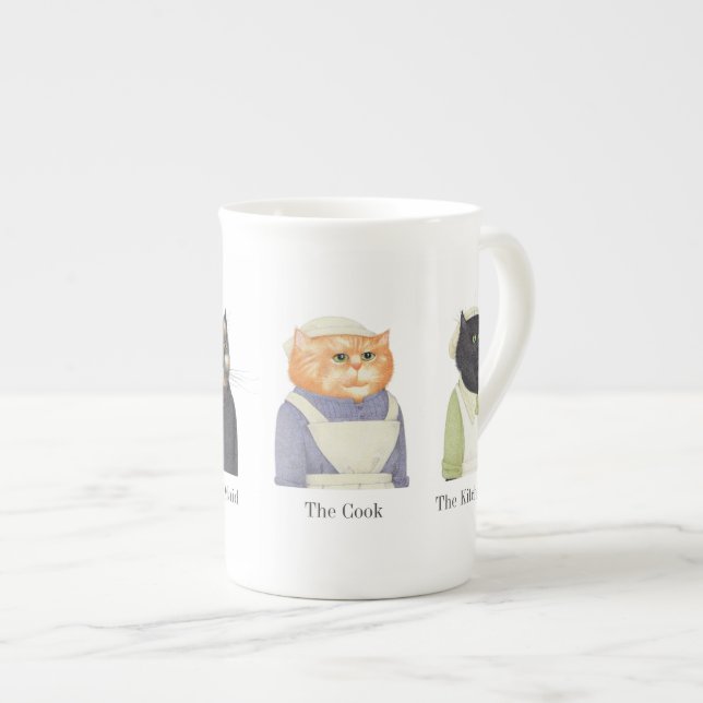 LADY CATS Bone China Mug + Text (Front Right)