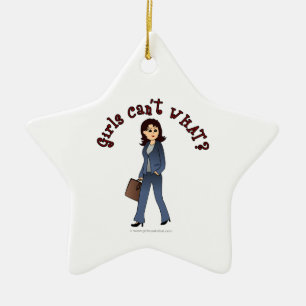 Lady CEO in Business Suit Ceramic Tree Decoration