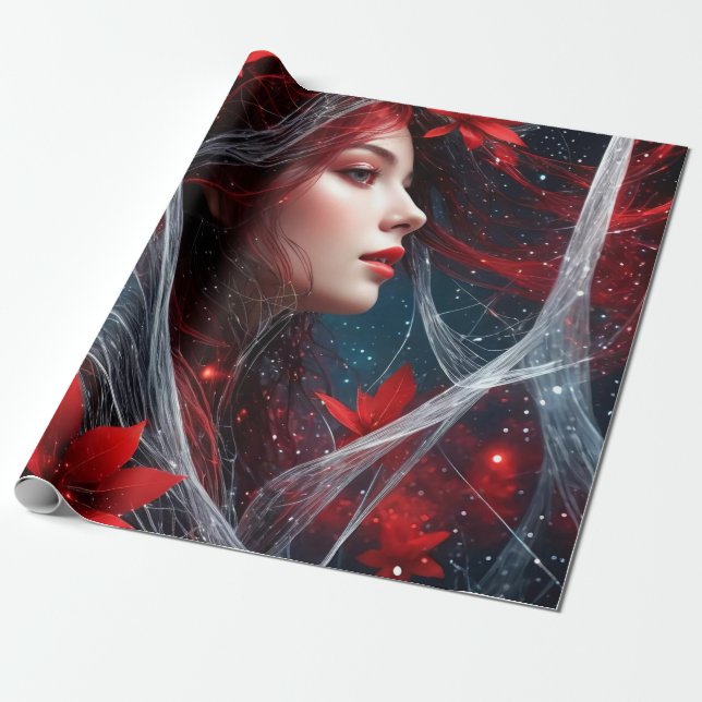 Lady Christmas  Wrapping Paper (Unrolled)
