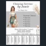 Lady Cleaning Service Business Tear Off  Flyer<br><div class="desc">Modern Flyers for Cleaning Service</div>