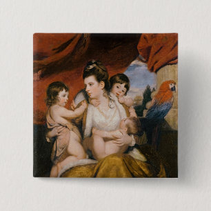 Lady Cockburn and her Three Eldest Sons, 1773 15 Cm Square Badge