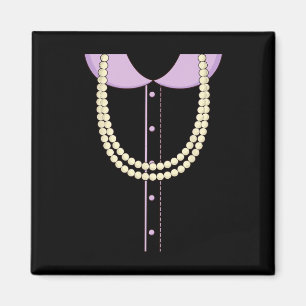 Lady Costume 100 Days Of School Pearls Grandma Hal Magnet